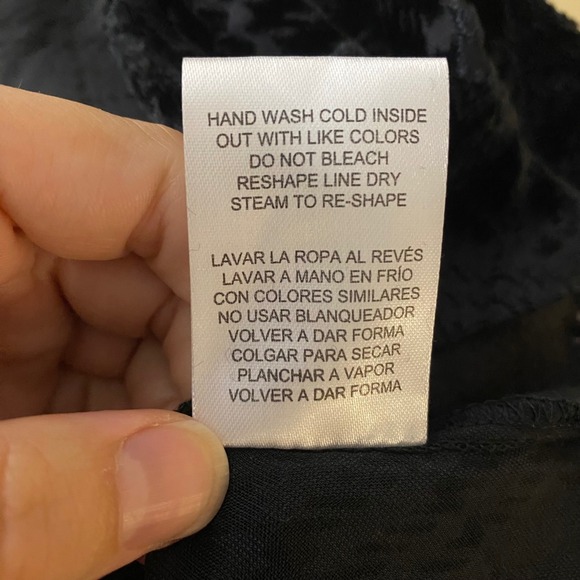 NWT Democracy Black Velvet Houndstooth Burnout Sheer‎ Button Up Shirt M Goth - Picture 10 of 16